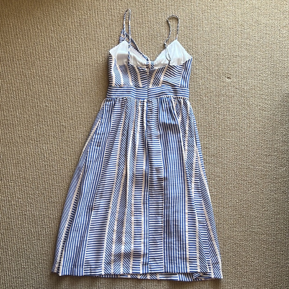 NWOT Lush World Wonder Blue Stripe Tie-front Midi Dress XS - Picture 8 of 11